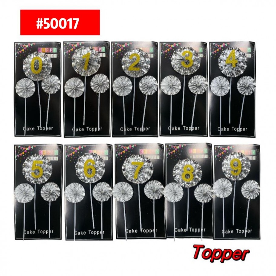 TOPPER NUMERO EXPLOSION PLATEADA #50017