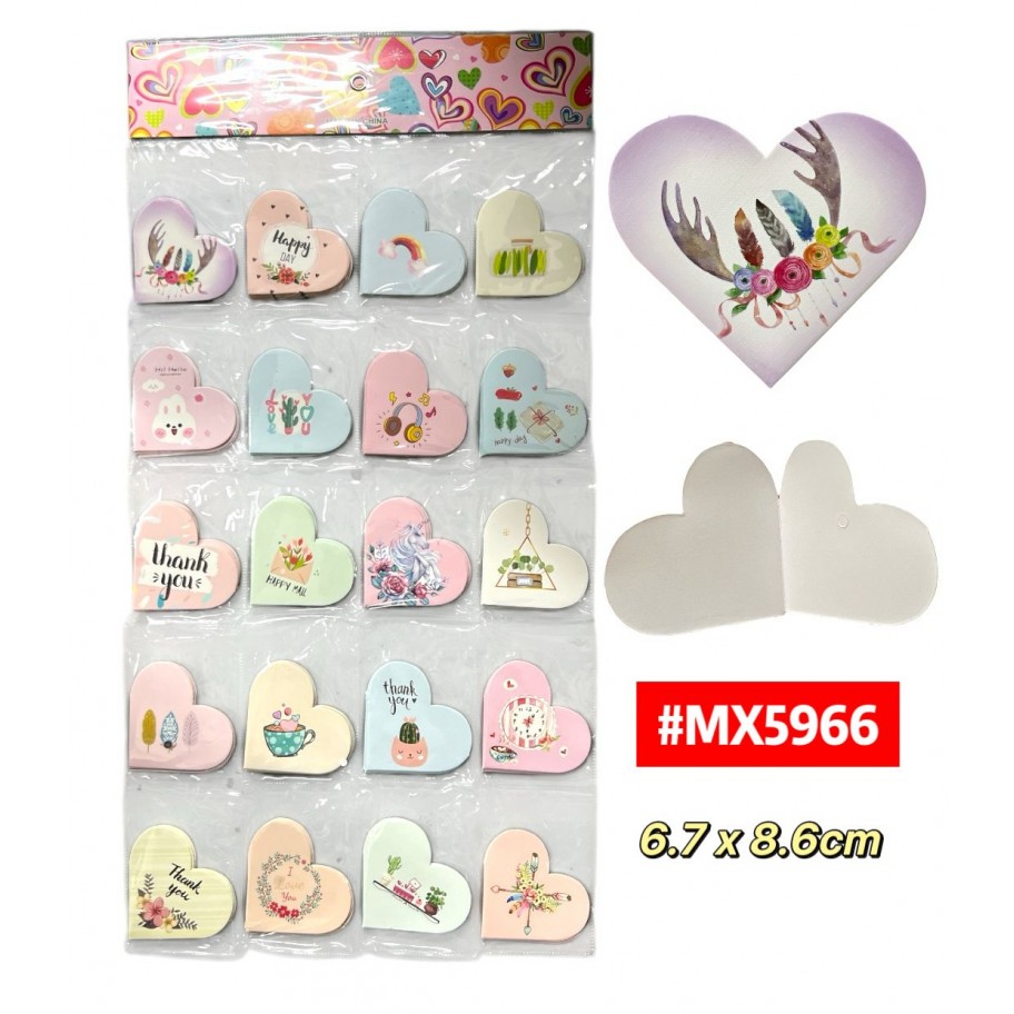 TARJETAS DE REGALO CORAZON 120uds #5966