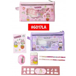 KIT ESCOLAR CON CARTUCHERA LABUBU 6pcs #6017LA