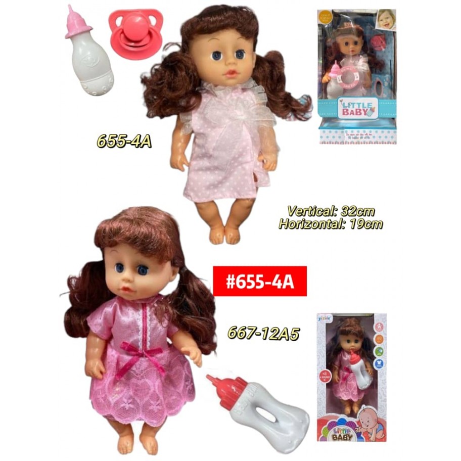 MUÑECA CON VESTIDO Y TETERO #655-4A
