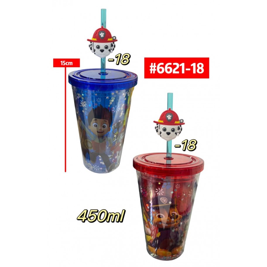 VASO PLANO PAW PATROL 450ml #6621-18