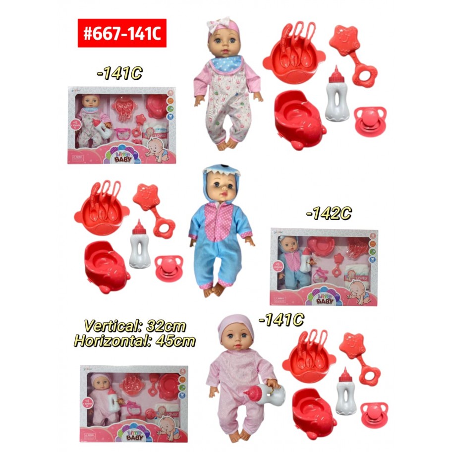 SET DE MUÑECA CON PIJAMA #667-141C