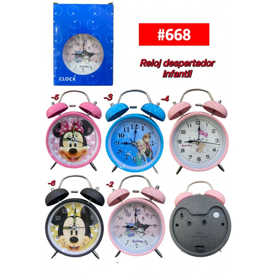 RELOJ DESPERTADOR INFANTIL #668