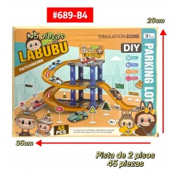 PISTA DE CARROS 2 PISOS LABUBU 45pcs #689-B4