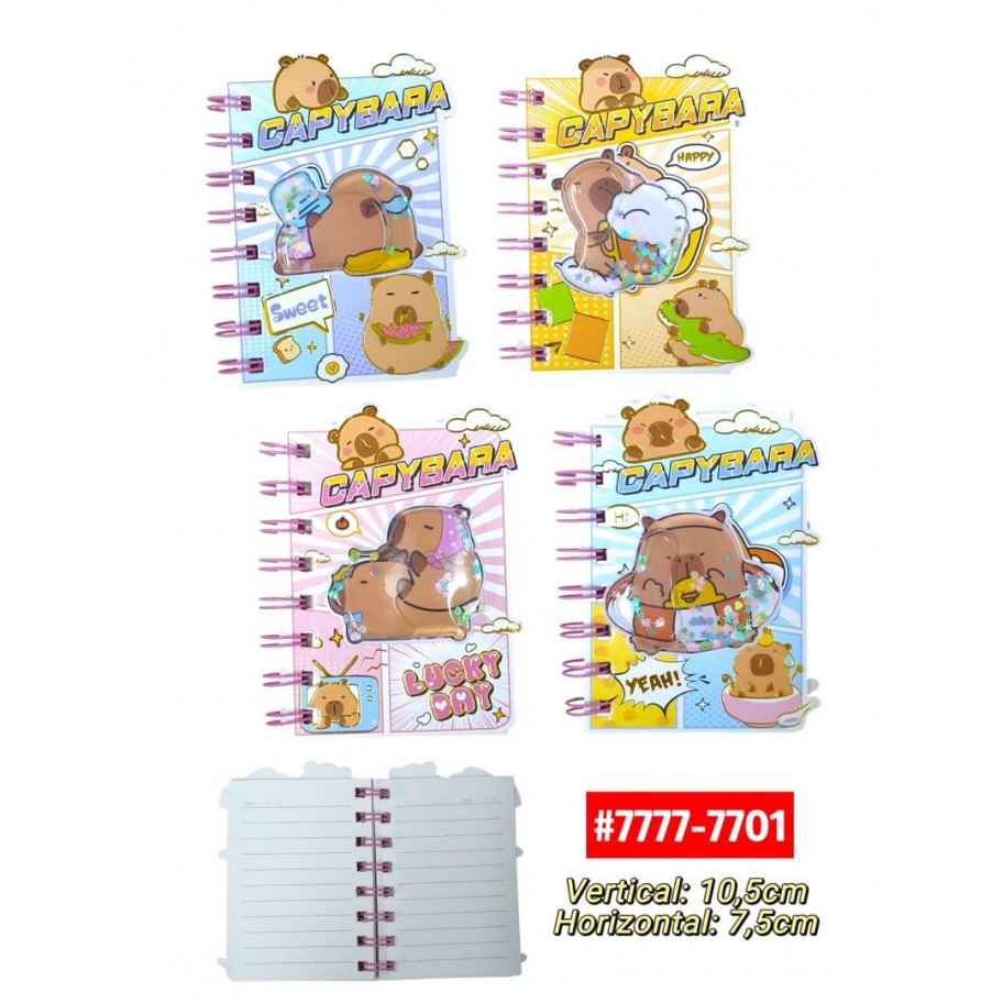 AGENDA DE NOTAS CON AGUA CAPYBARA #7777-7701