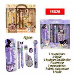 KIT ESCOLAR CAPYBARA KUROMI 8pcs #8026