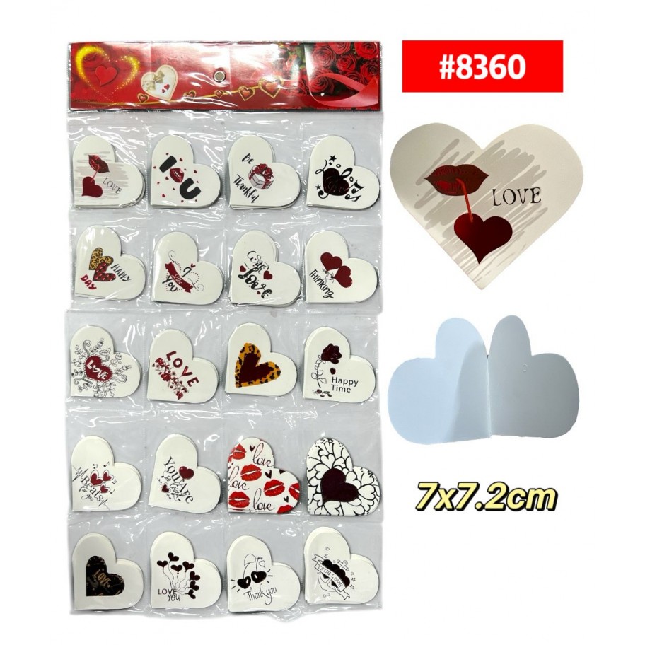 TARJETAS DE REGALO CORAZON 120uds #8360