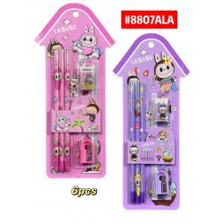 KIT ESCOLAR LABUBU 6pcs #8807ALA P.U