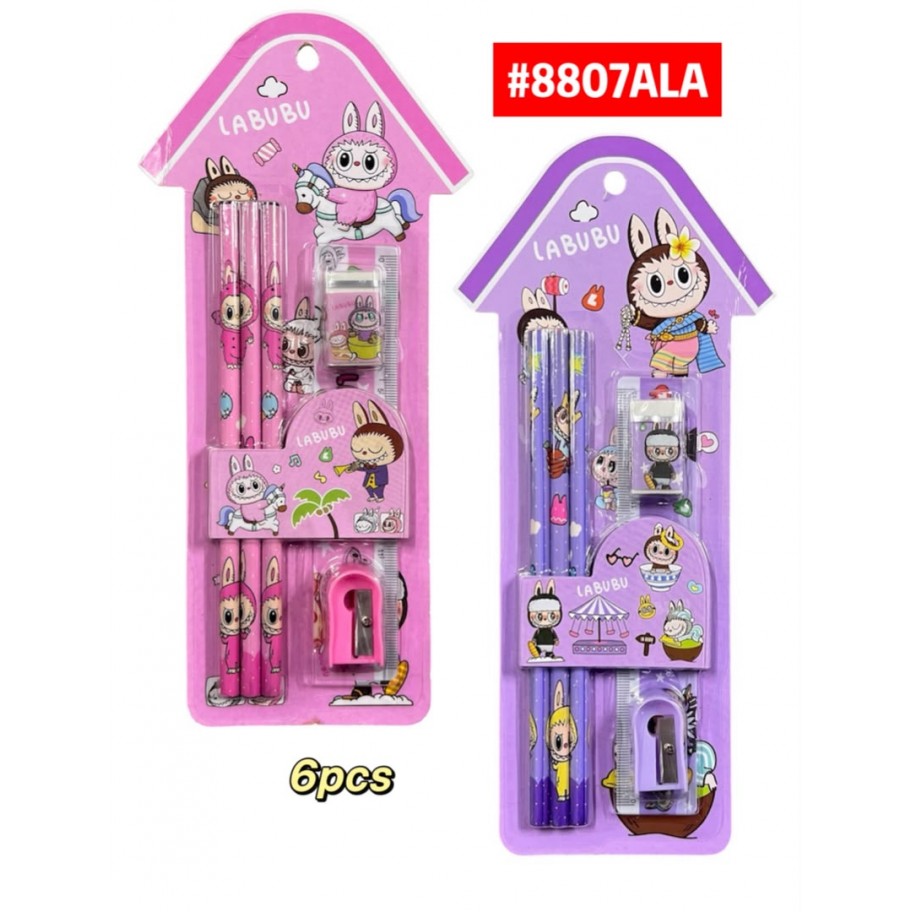 KIT ESCOLAR LABUBU 6pcs #8807ALA P.U