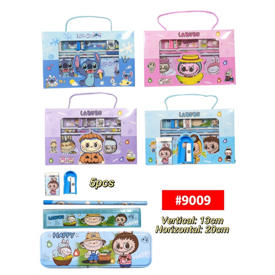 KIT ESCOLAR 5pcs STITCH LABUBU #9009