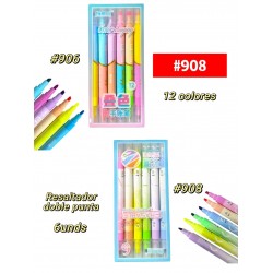 RESALTADOR DOBLE PUNTA 6uds #908