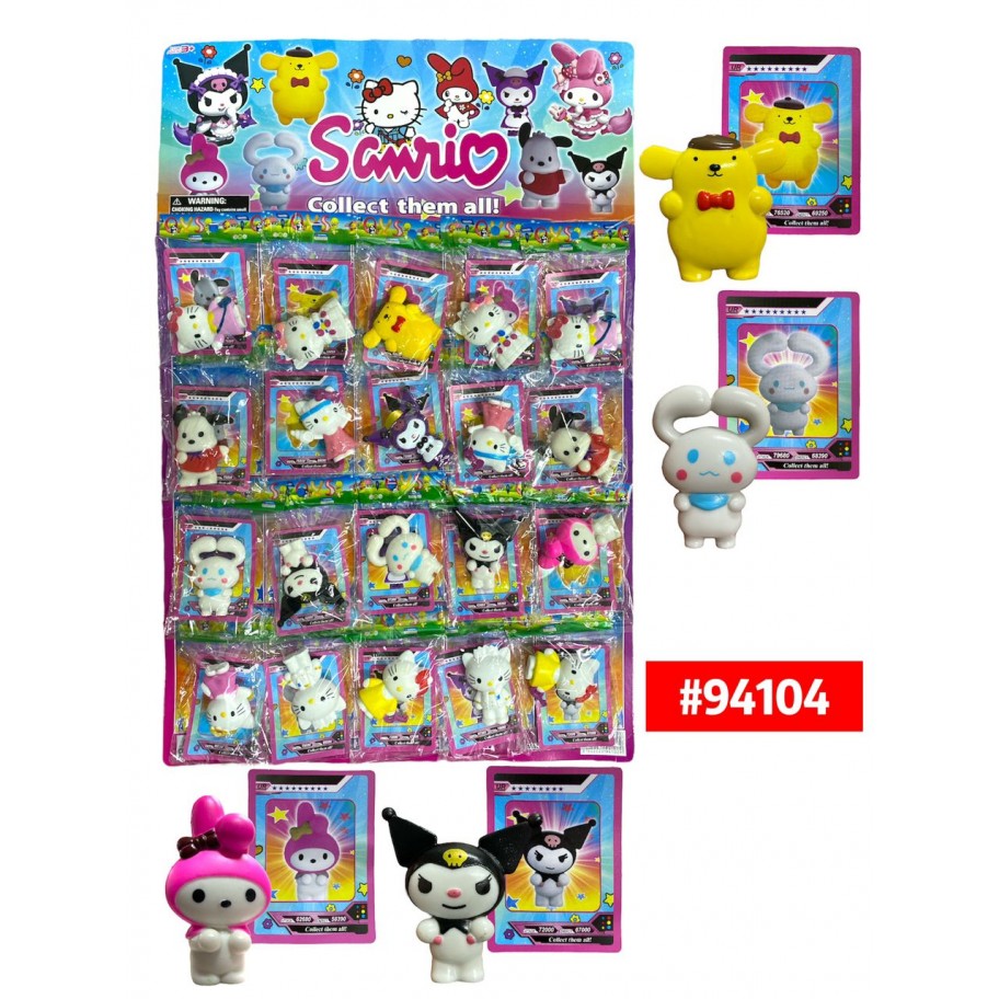 BLISTER DE MUÑECOS CON CARTAS SANRIO 20pcs #94104