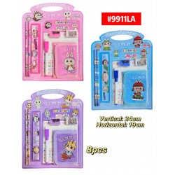 KIT ESCOLAR CON BILLETERA LABUBU 8pcs #9911LA