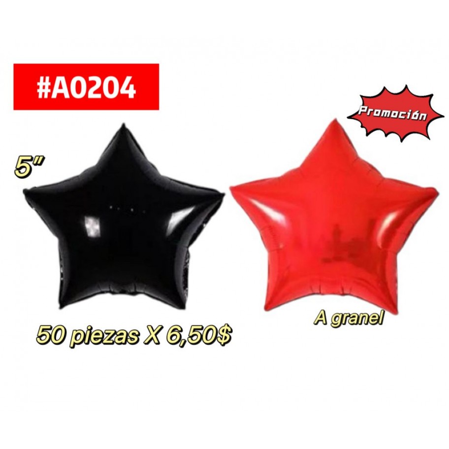 GLOBO ESTRELLA 5" *50uds GRANEL #0204 PROMO