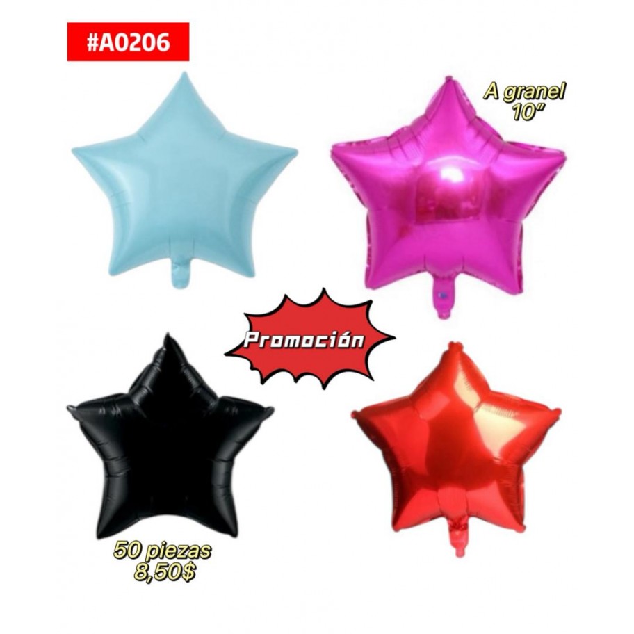 GLOBO ESTRELLA 10" *50uds GRANEL #A0206 PROMO