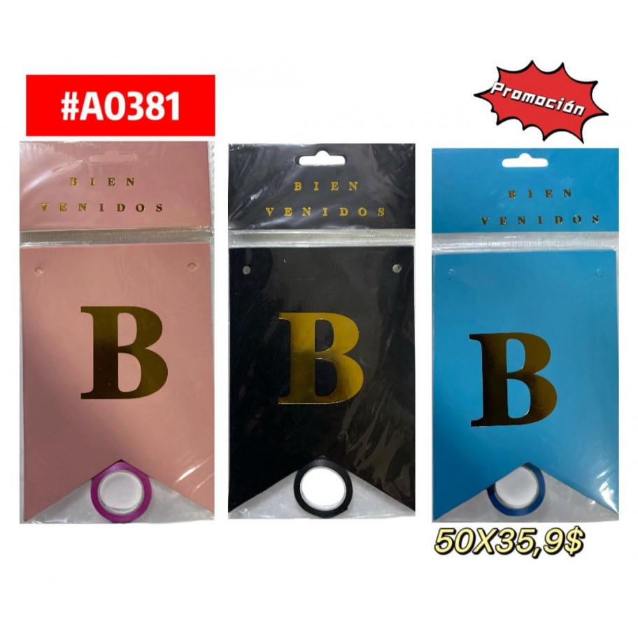 BANDERIN BIENVENIDOS x50uds #A0381 PROMO