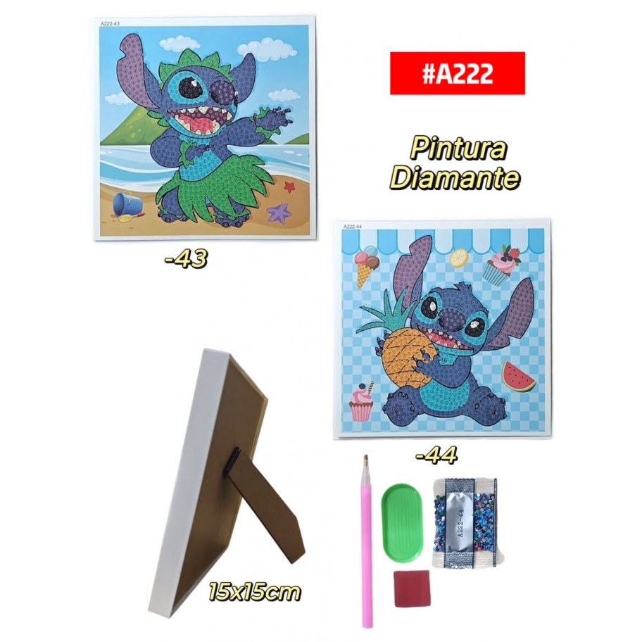 PINTURA DIAMANTE 15x15cm STITCH #A222
