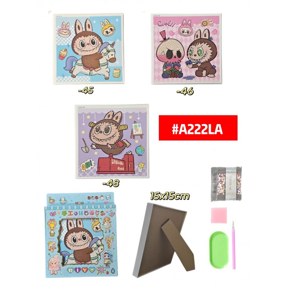PINTURA DIAMANTE 15x15cm LABUBU #A222LA PROMO