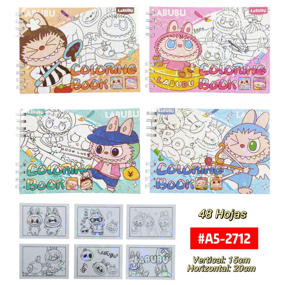 CUADERNO PARA COLOREAR LABUBU #A5-2712