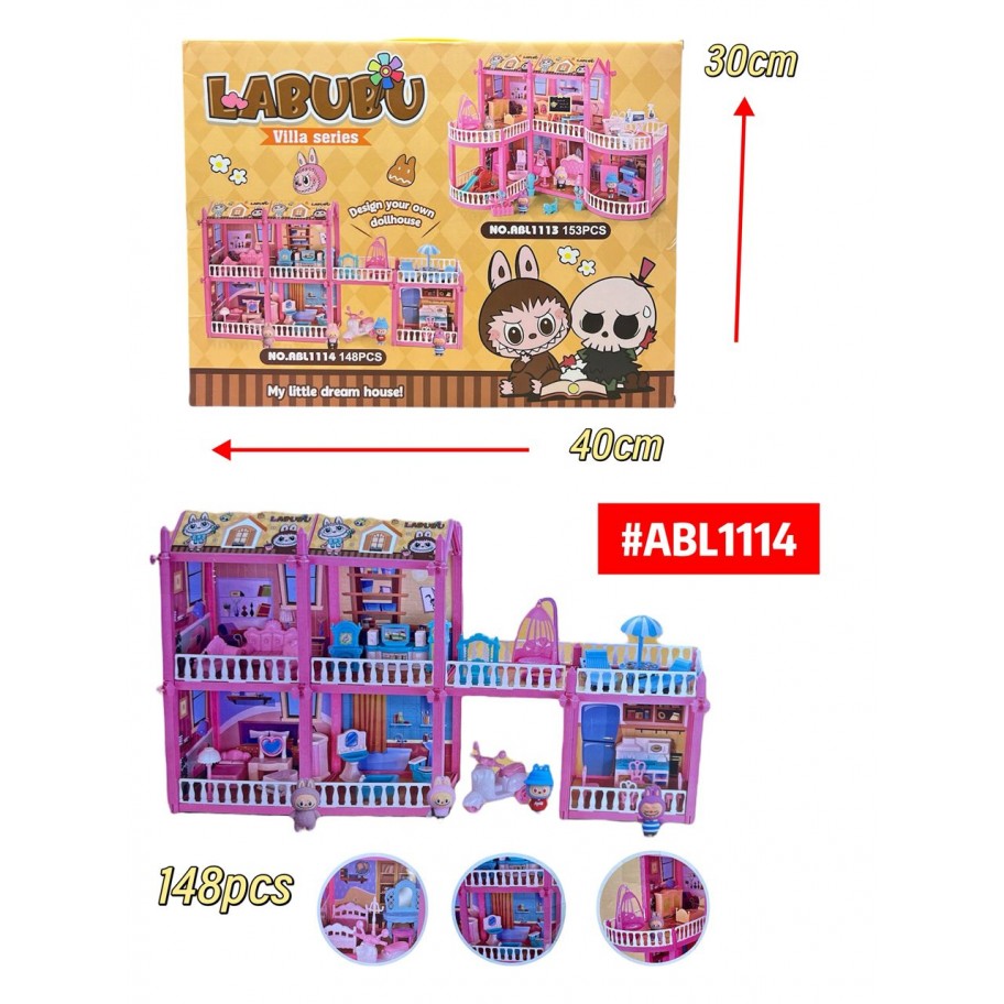 ESTUCHE CASITA LABUBU 148pcs #ABL1114 P.U