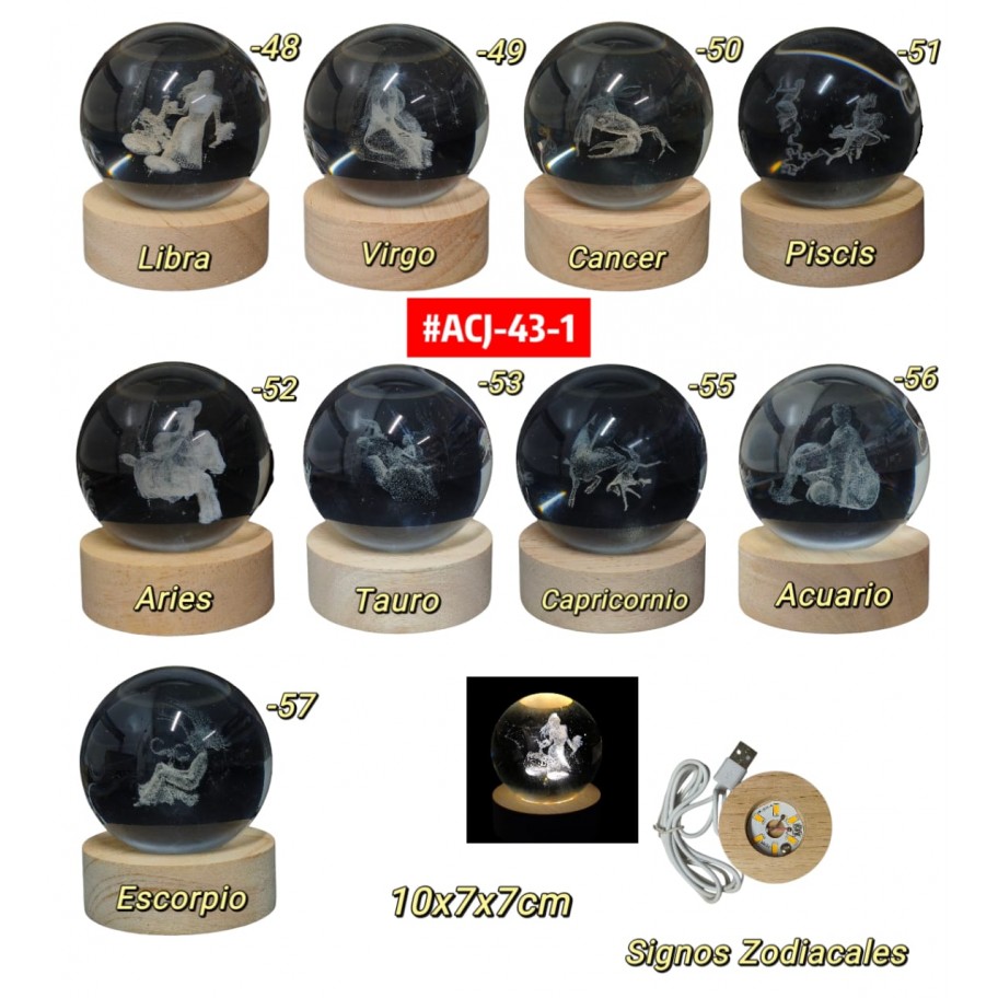 LAMPARA ESFERA ZODIACO #ACJ-43-1 P.U