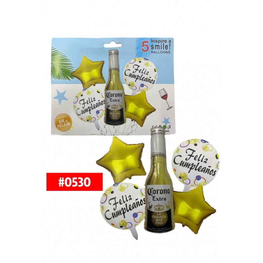 SET DE GLOBOS CERVEZA 5pcs #0530