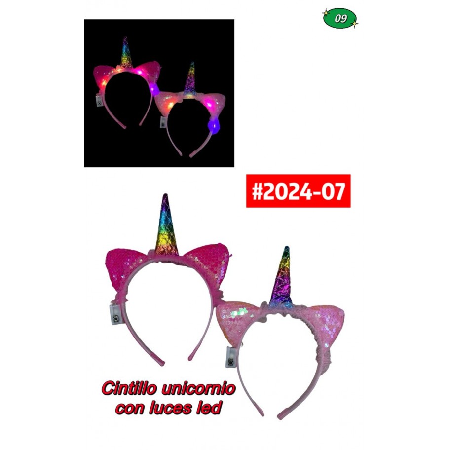 CINTILLO UNICORNIO CON LUCES LED #2024-07 P.U