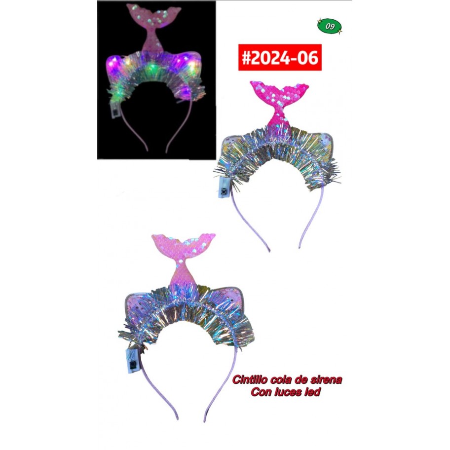 CINTILLO COLA DE SIRENA CON LUCES LED #2024-06 P.U