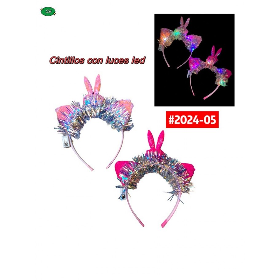 CINTILLO OREJITAS CON LUCES LED #2024-05 P.U