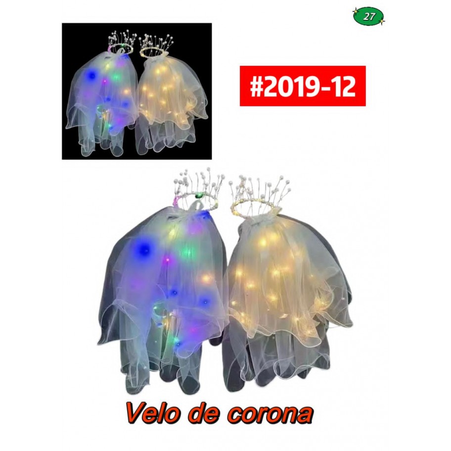 VELO DE CORONA CON LUCES LED #2019-12