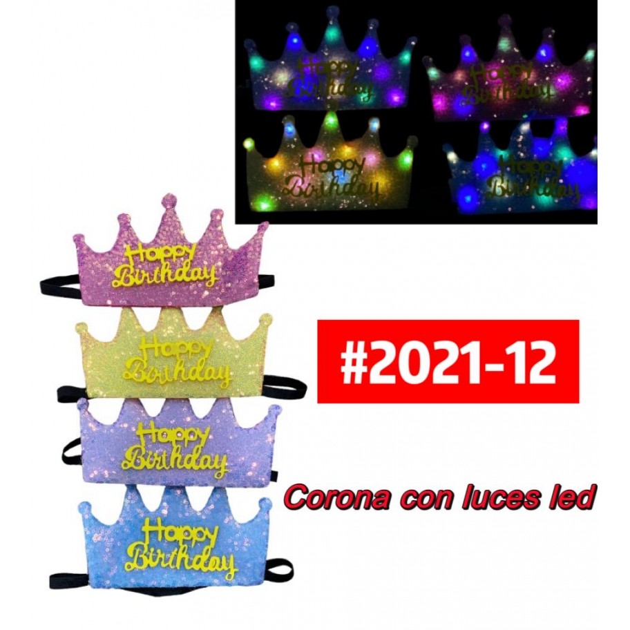 CINTILLO HAPPY BIRTHDAY CON LUCES LED #2021-12 PROMO
