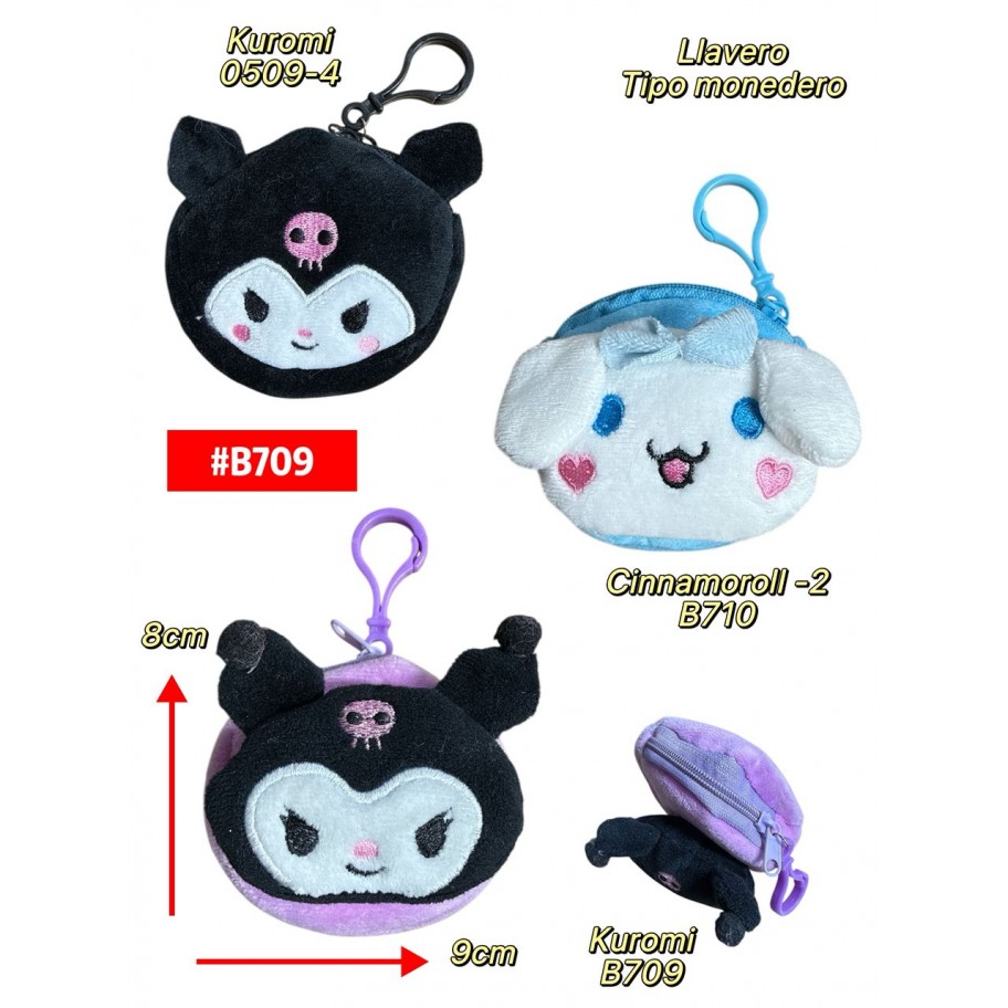 LLAVERO MONEDERO KUROMI CINNAMOROLL #B709 PROMO