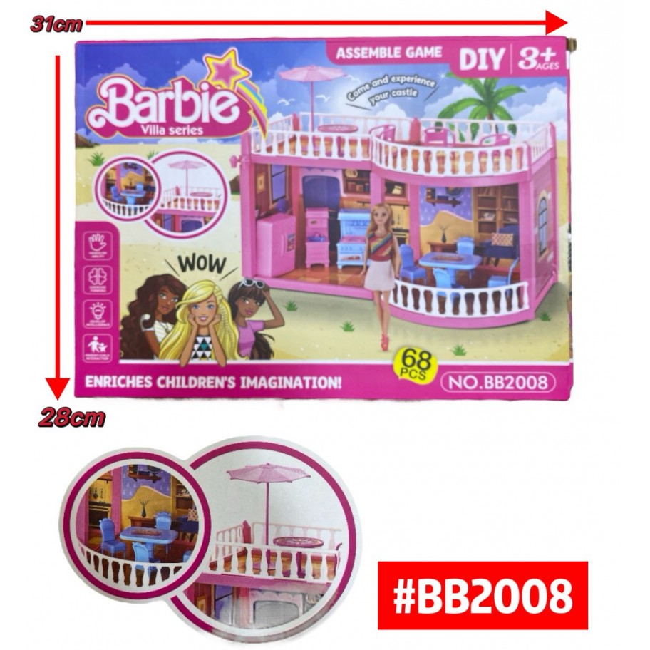 ESTUCHE CASITA BARBIE 68pcs #BB2008