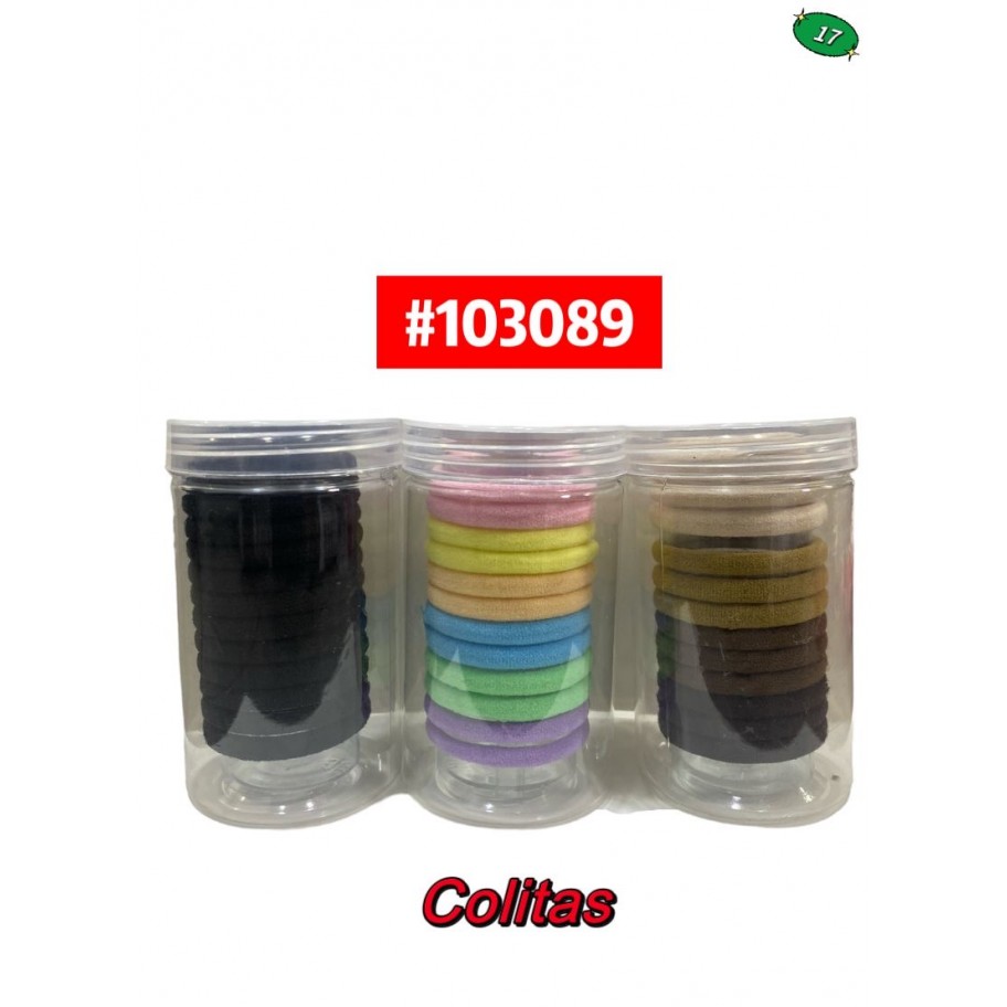 COLITAS DE COLORES EN POTE TRANSPARENTE #103089