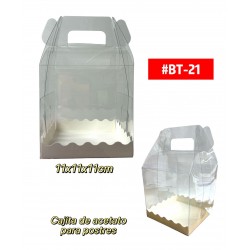 CAJITA "P" DE ACETATO PARA POSTRES 11x11x11cm #BT-21