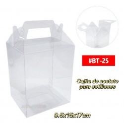 CAJITA "G" DE ACETATO PARA COTILLONES 9.5x15x17cm #BT-25