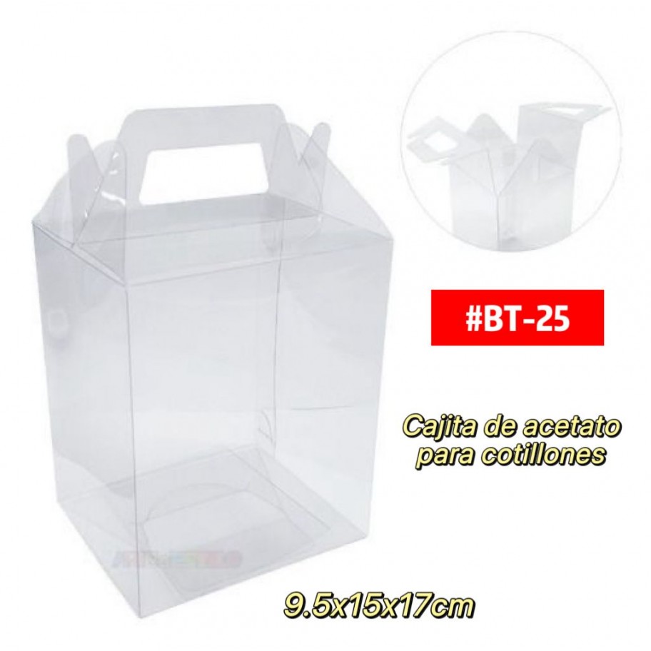 CAJITA "G" DE ACETATO PARA COTILLONES 9.5x15x17cm #BT-25