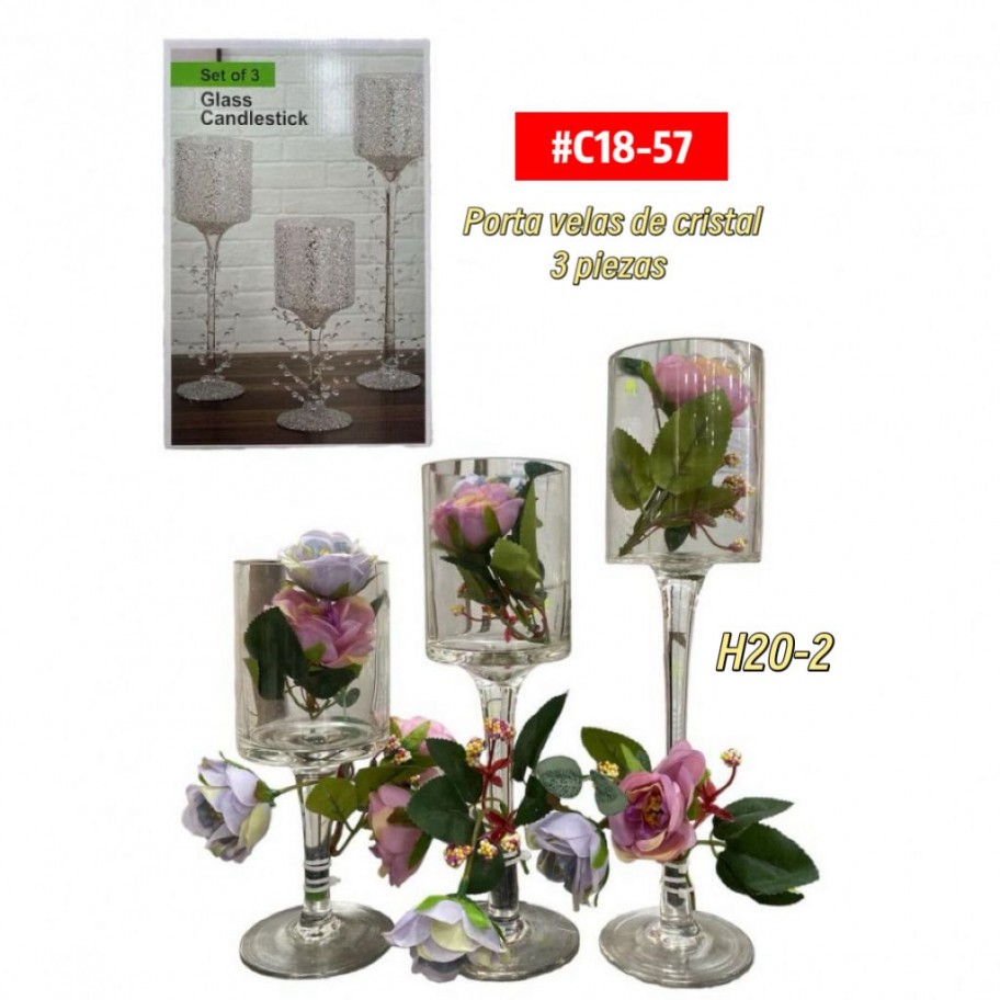 PORTA VELAS DE CRISTAL #C18-57 PROMO