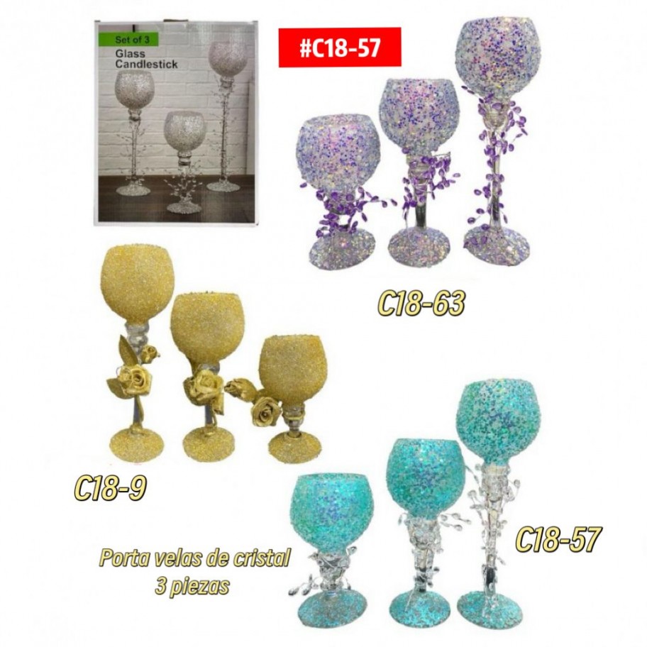 PORTA VELAS DE CRISTAL #C18-57 PROMO