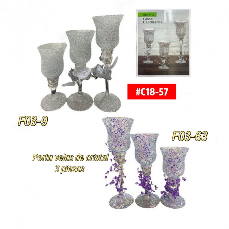 PORTA VELAS DE CRISTAL #C18-57 PROMO