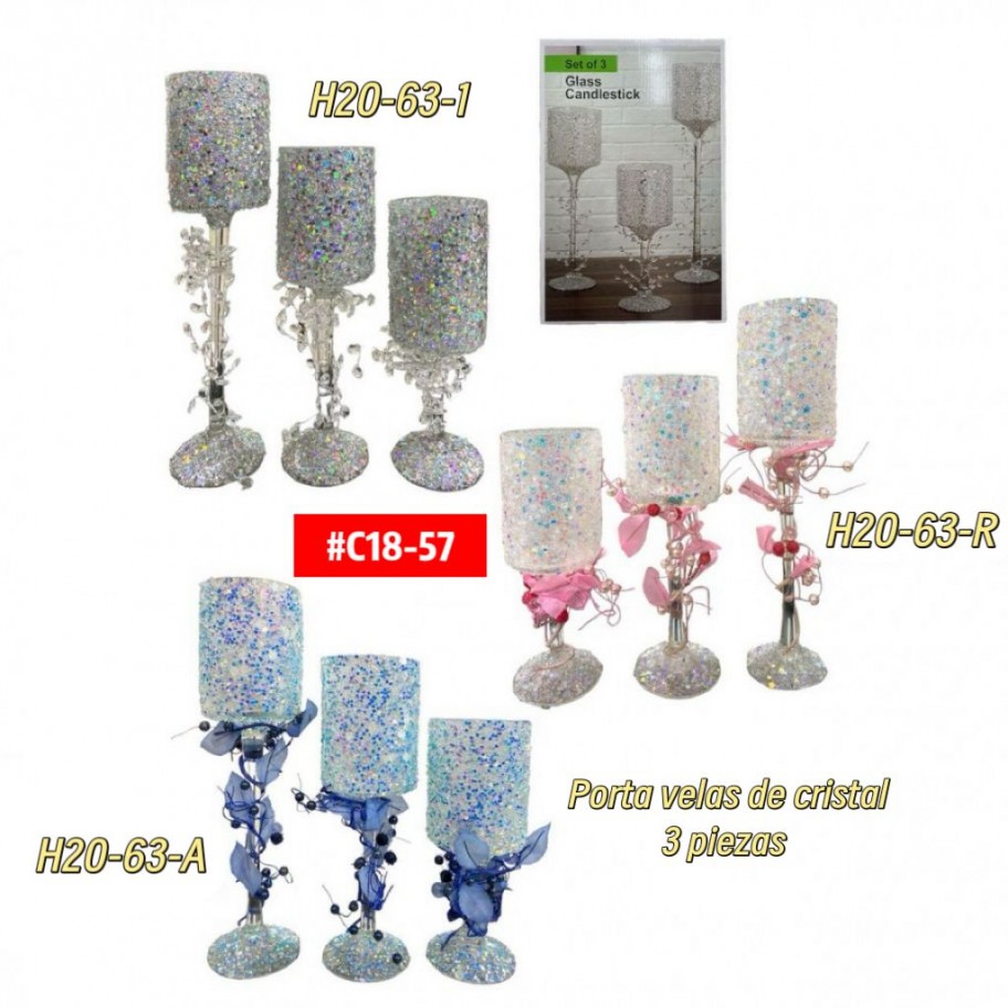 PORTA VELAS DE CRISTAL #C18-57 PROMO