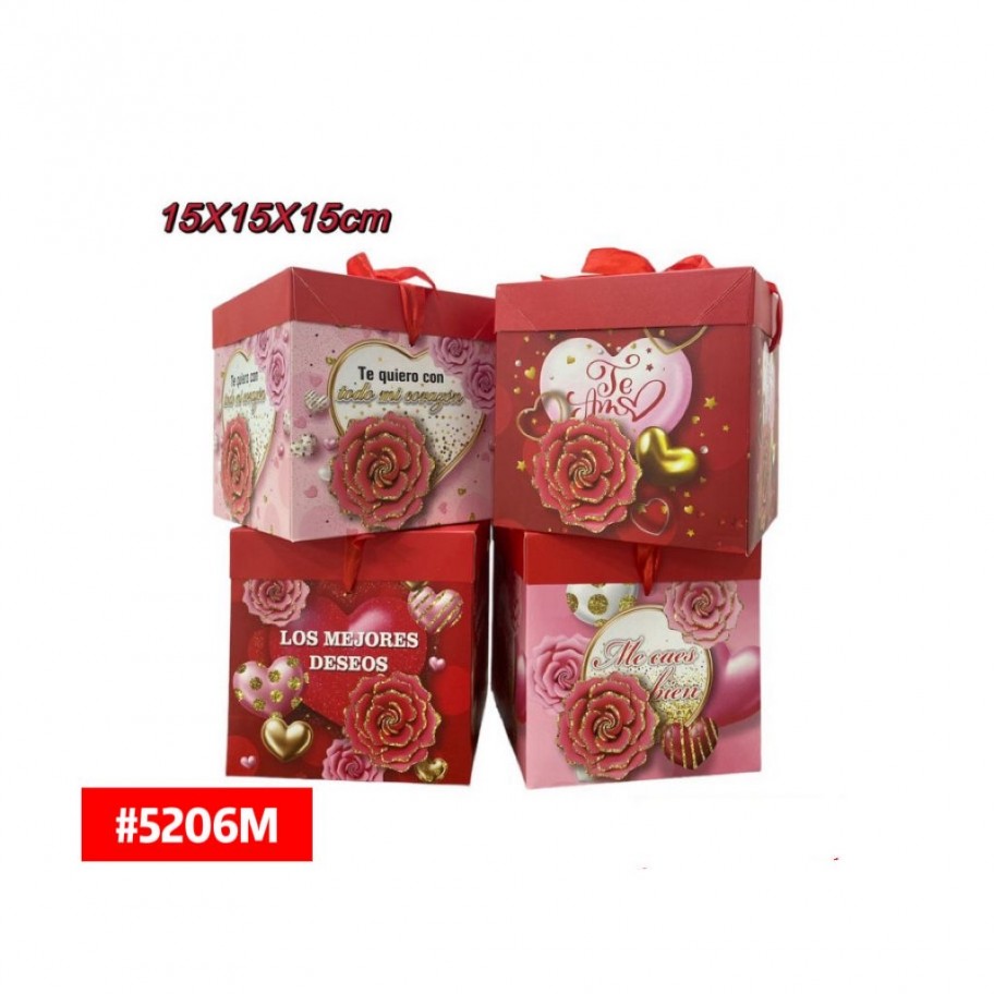 CAJAS MEDIANAS DE REGALO FLORES 12uds #D5206M
