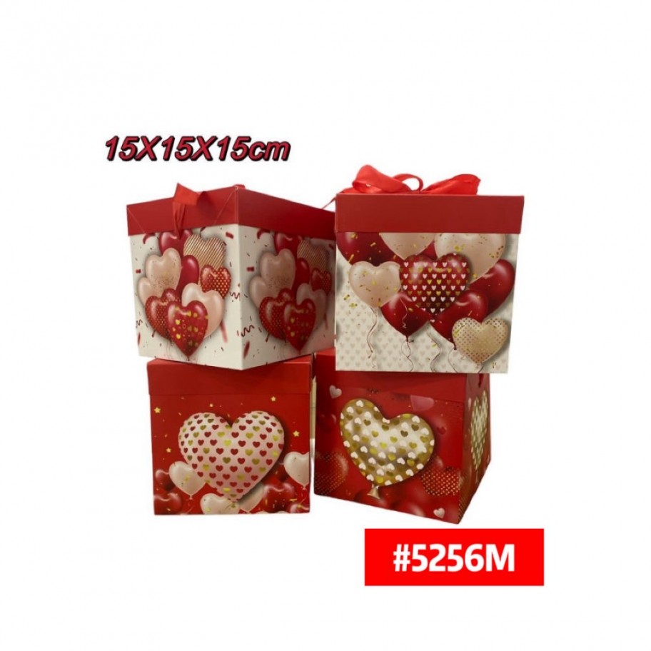 CAJAS MEDIANAS DE REGALO CORAZONES 12uds #D5256M