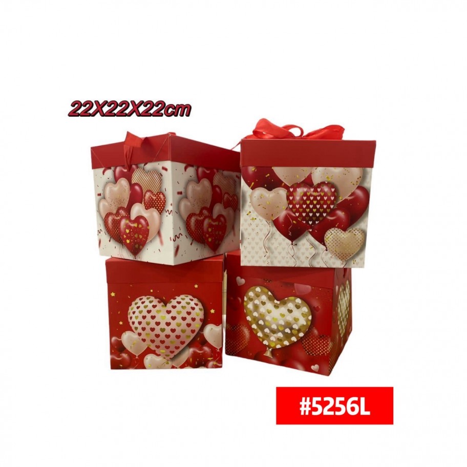 CAJAS GRANDES DE REGALO CORAZONES 12uds #D5256L