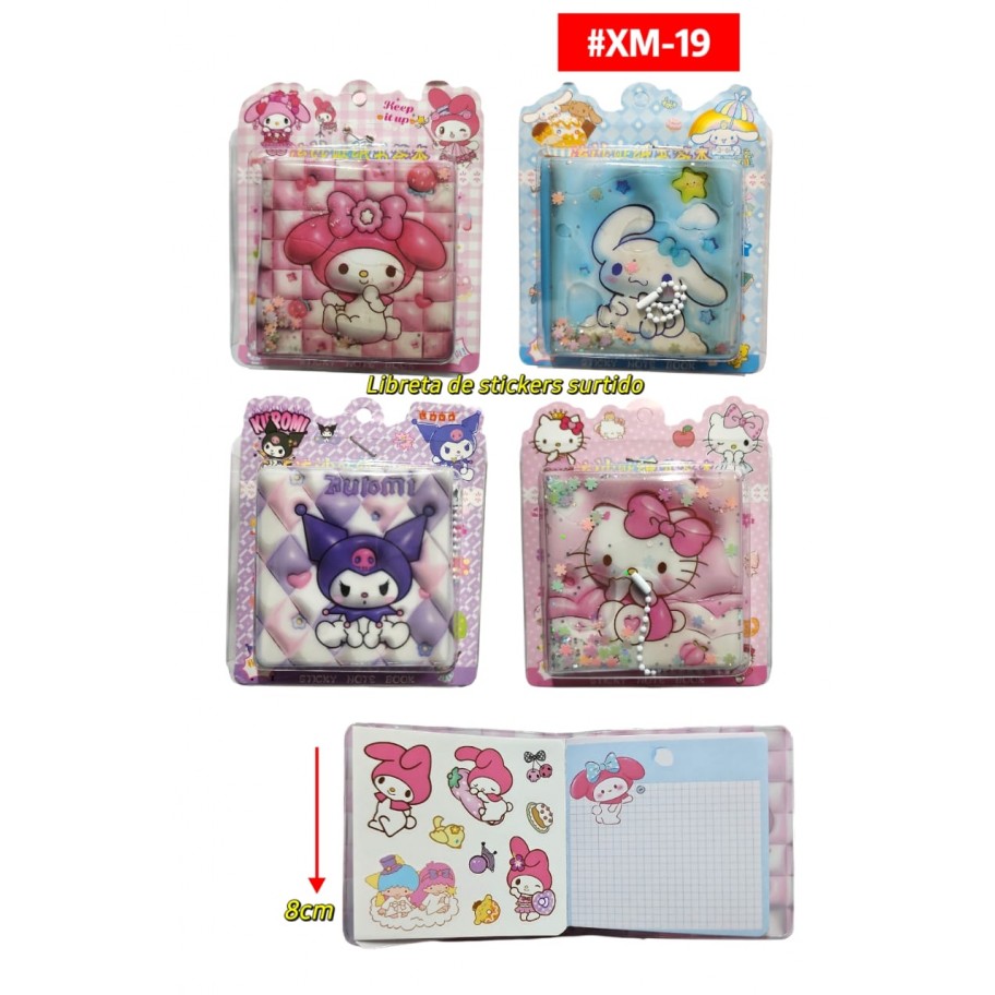 AGENDA DE NOTAS SANRIO CON STICKERS #XM-19 P.U
