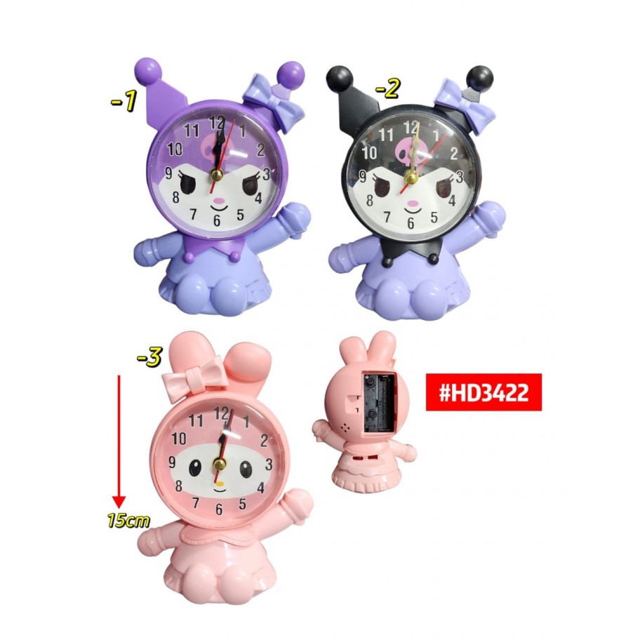 RELOJ DESPERTADOR KUROMI/MELODY #HD3422 P.U