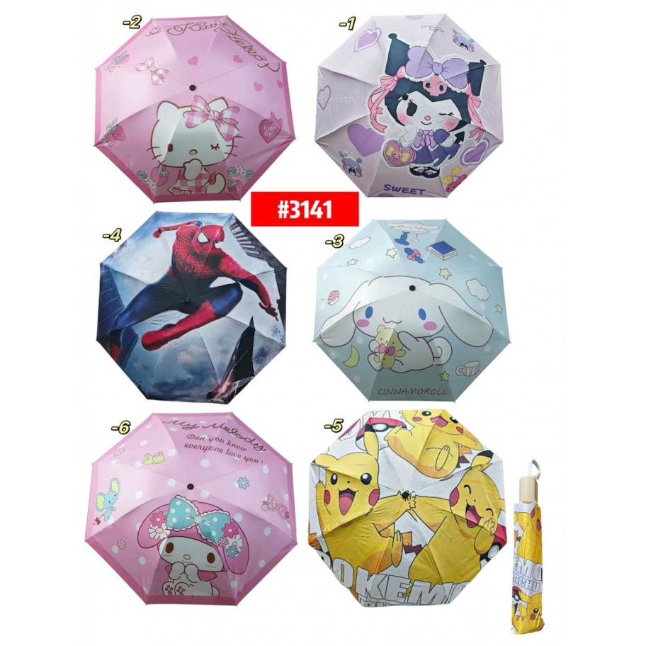 PARAGUAS INFANTIL SANRIO SPIDERMAN PIKACHU #3141 P.U