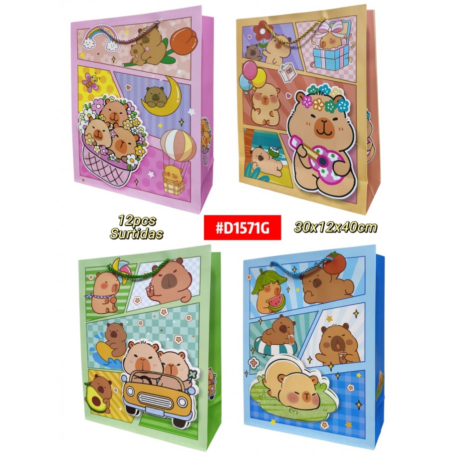 BOLSAS GRANDES DE REGALO CAPYBARA 12uds #D1571G