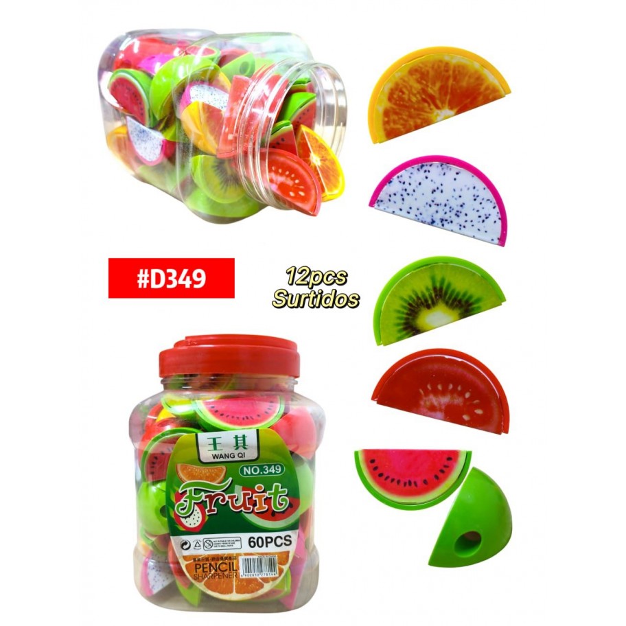 SACAPUNTAS FIGURA FRUTAS *12uds #D349