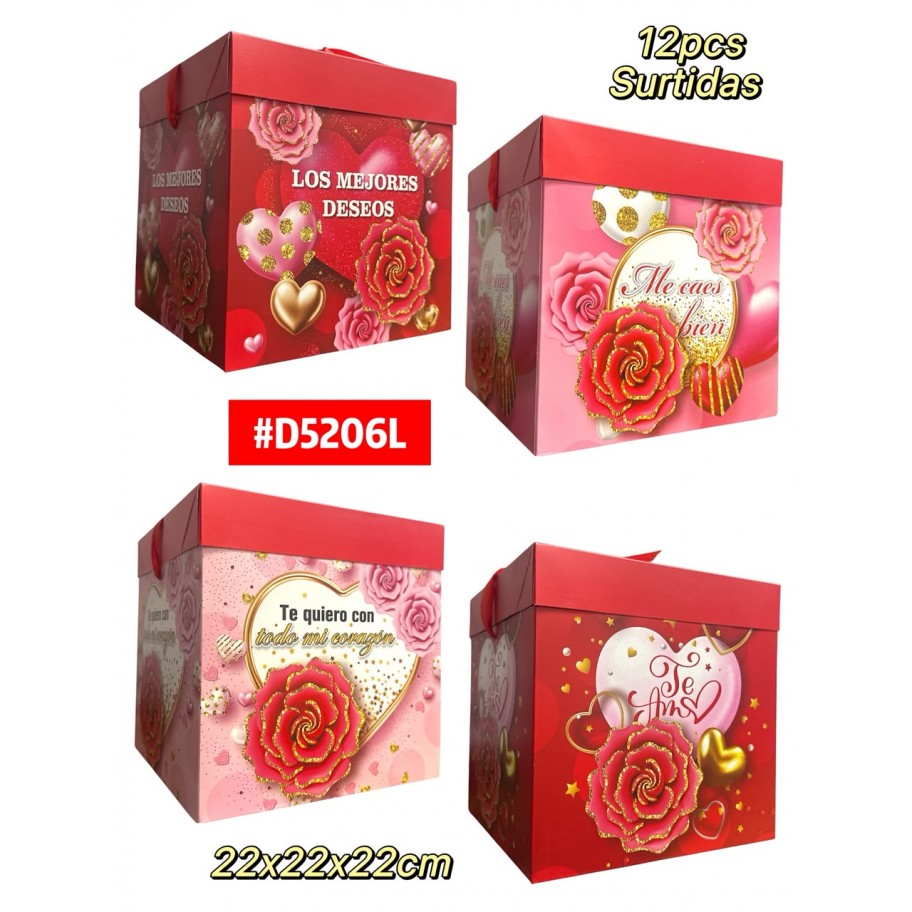 CAJAS GRANDES DE REGALO FLORES 12uds #D5206L